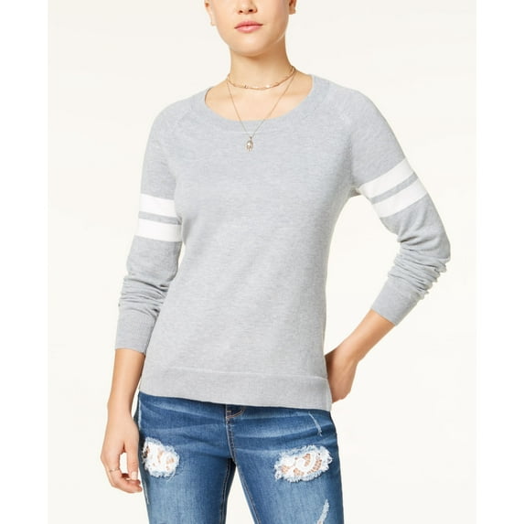 Hippie Rose Juniors Varsity Sweater Grey XS