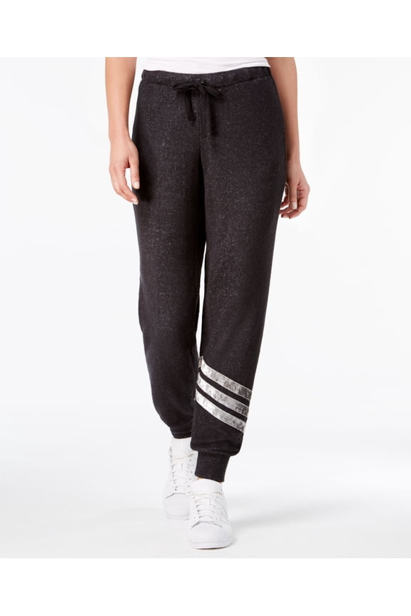 Juniors' Velvet-Stripe Jogger Pants (Charcoal Grey, XS)