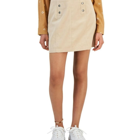 Hippie Rose Womens Corduroy Mini Skirt, Beige, Juniors, X-Large