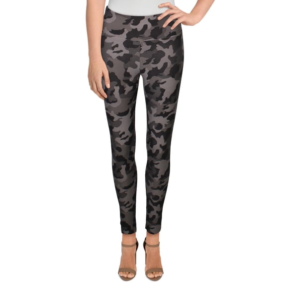 Hippie Rose Womens Juniors Camouflage High Waist Leggings Gray L