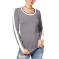 thumbnail image 1 of Hippie Rose Womens Juniors Side-Striped Sweater (Grey Combo, Medium), 1 of 1