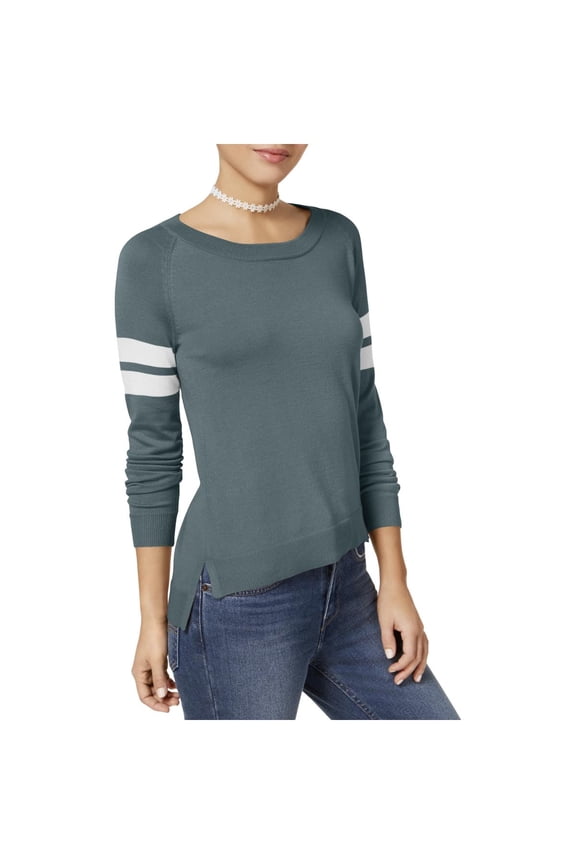 Womens Juniors Varsity Striped Pullover Sweater