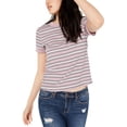 thumbnail image 1 of Hippie Rose Womens Ribbed Striped Pullover Top Purple XS, 1 of 3