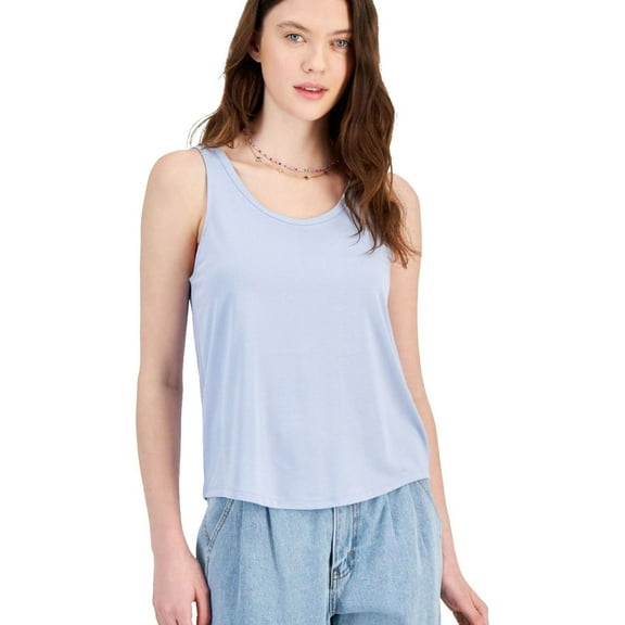 Hippie Rose Womens Super Soft Scoop-Neck Tank Top, Blue, Juniors, Large