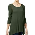 thumbnail image 1 of Hippie Rose Womens Tunic Pullover Blouse, Green, Juniors, Medium, 1 of 1