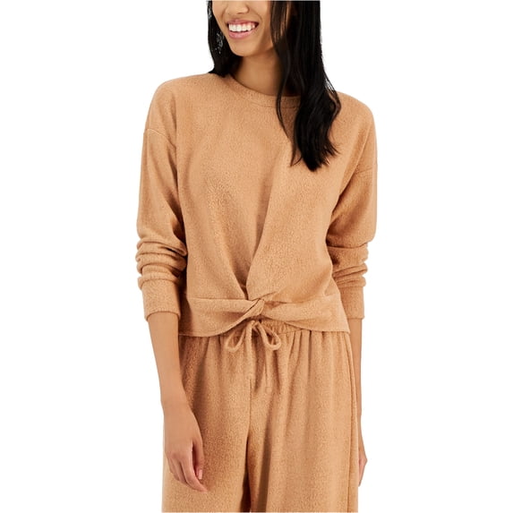 Hippie Rose Womens Twist Front Long Western Jersey, Beige, Juniors, X-Small