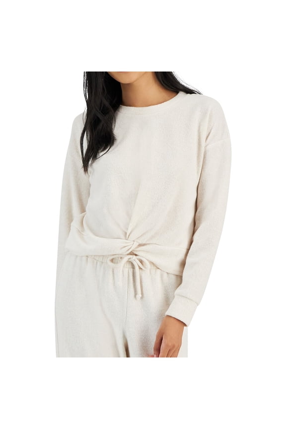 Womens Twist Front Long Western Jersey, White, Juniors, X-Small