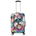 thumbnail image 1 of Hippie Schnauzer Portrait Watercolor Tie-Dye Vintage Styles Travel Luggage Cover Miniature Schnauzer Dog Lover Suitcase Dust Protective Decor - 00014, 1 of 5