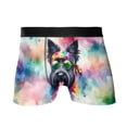 thumbnail image 1 of Hippie Scottish Terrier Portrait Watercolor Tie-Dye Vintage Styles All Over Print Boxer Briefs Underwear for Men Dad Scottie Dog Lover Gifts - 00014, 1 of 6