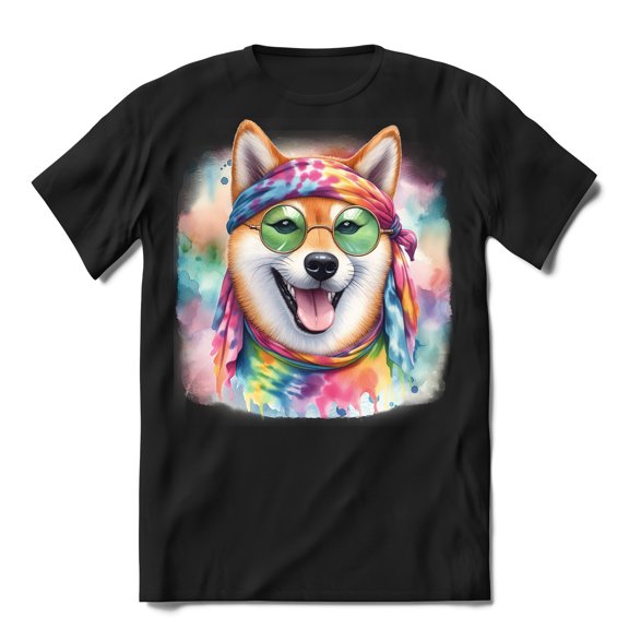 Hippie Shiba Inu Portrait Watercolor Tie-Dye Vintage Styles Shirt T-shirt Unisex Merch Shibas Dog Lovers Gifts Idea - 00014