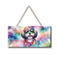 thumbnail image 1 of Hippie Shih Tzu Portrait Watercolor Tie-Dye Vintage Styles Landscape Wood Sign Lion Dog Lover Gifts Hanging Wall Home Decor - 00014, 1 of 5