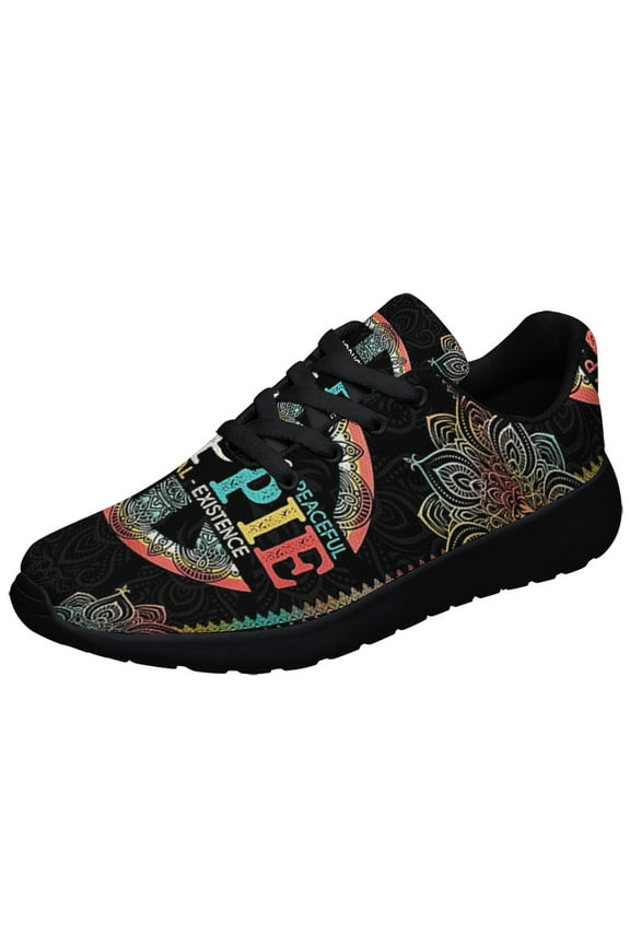 Hippie Shoes Sneakers for Women Men Black Size 9