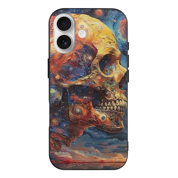 Hippie Skull Skeleton Sky Black TPU Case for iPhone 17 Slim Shockproof Protective Phone Cover