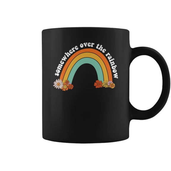 Hippie Somewhere Over The Rainbow Custom Coffee Mugs