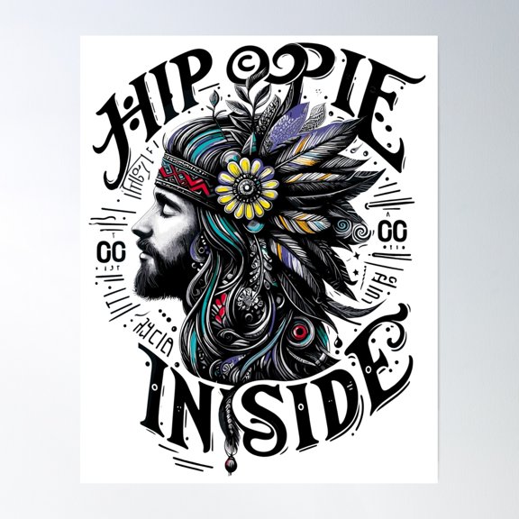 Hippie Soul Inside Poster Wall Art, Modern Wall Decor, 12x18 UNFRAMED