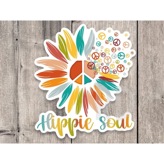 Hippie Soul Retro Hippie Flowers Groovy Colorful Sticker