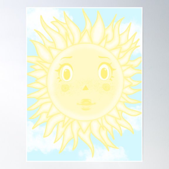 Hippie Sun Poster Wall Art, Modern Wall Decor, 8x12 UNFRAMED