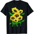 thumbnail image 1 of Hippie Sunflower Garden Flower Blossoms Floral Botanical T-Shirt, 1 of 3