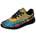 thumbnail image 1 of Hippie Sunflower Peace Sign Shoes Sneakers Black Size 11, 1 of 7