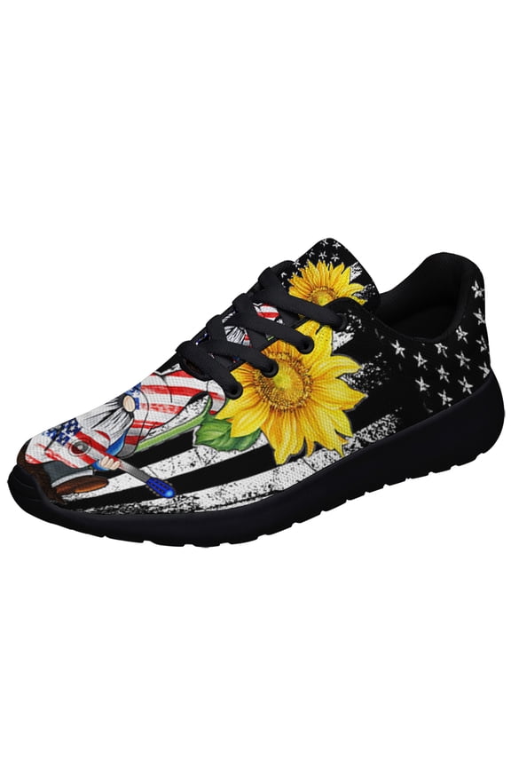 Hippie Sunflower Shoes Sneakers for Women Men Black Size 12