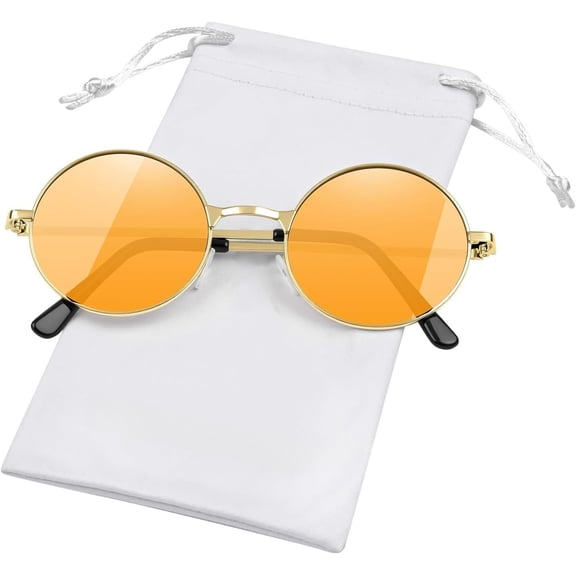 Hippie Sunglasses Round 70s Retro Glasses for Women Men Party Accessory Festival Fashion Sunglasses