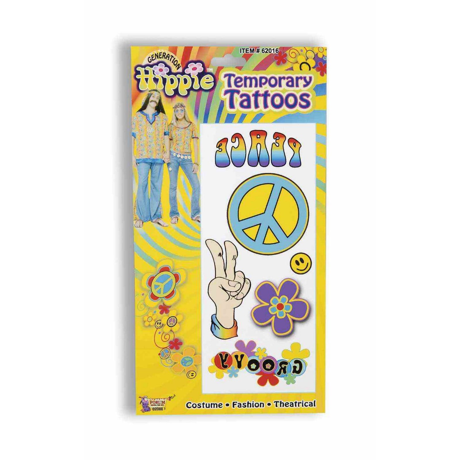 Amazon.com : Rainbow Peace Symbol Sign Tattoos, 60's Hippie Party Favors :  Beauty & Personal Care