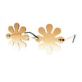 thumbnail image 1 of Hippie Tie Dye Daisy Rimless Round Groovy Sunglasses Gold - Brown, 1 of 4
