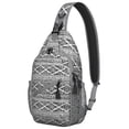 thumbnail image 1 of Hippie Tribal Style Sling Backpack Lightweight Crossbody Bag for Travel, Vintage Ink Pattern Shoulder Daypack, 1 of 5