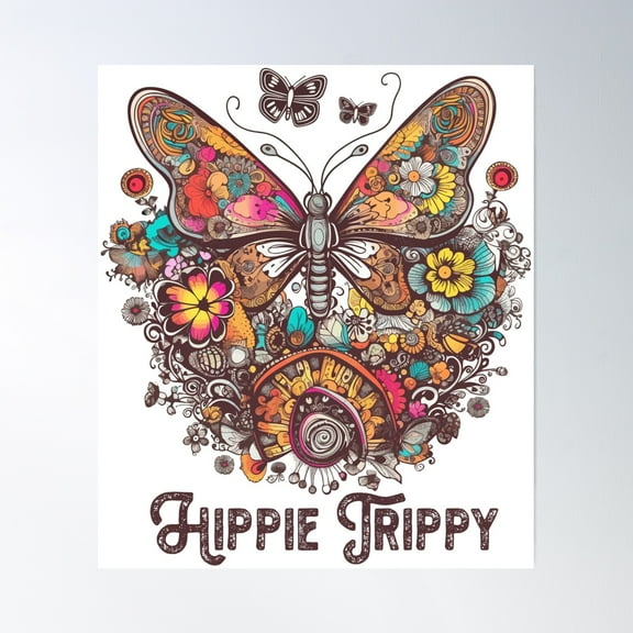 Hippie Trippy Poster Wall Art, Modern Wall Decor, 24x36 UNFRAMED