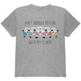 thumbnail image 1 of Hippie Van Ain't Nobody Messin' With My Clique Bus Camper Youth T Shirt Heather Youth X-SM, 1 of 1