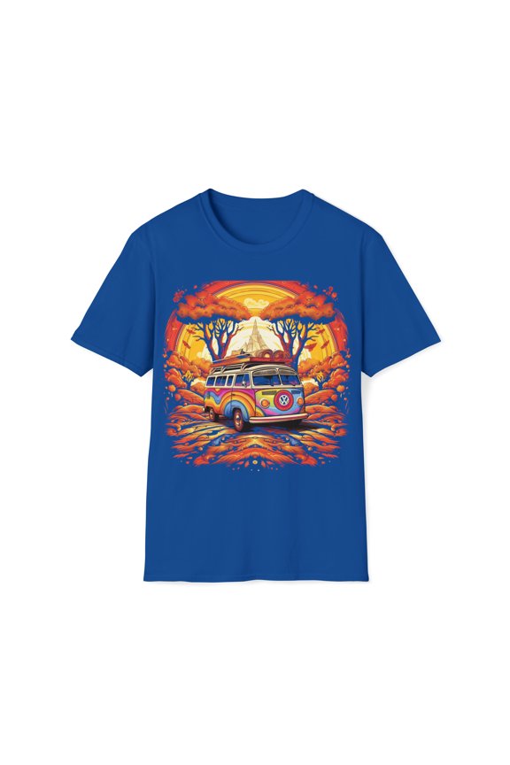 Hippie Van Bus Unisex T-Shirt Boho Festival Flowers 60s 70s