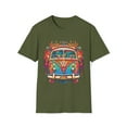 thumbnail image 1 of Hippie Van Bus Unisex T-Shirt Boho Festival Flowers 60s 70s, 1 of 3