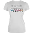 thumbnail image 1 of Hippie Van No New Friends Bus Camper Juniors Soft T Shirt White MD, 1 of 1