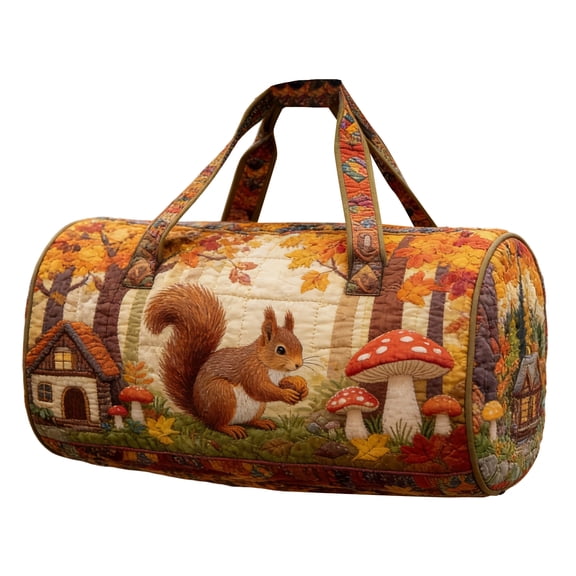 Hippie Van Quilted Duffle Bag, Bohemian Floral Travel Week Overnight Tote Bag