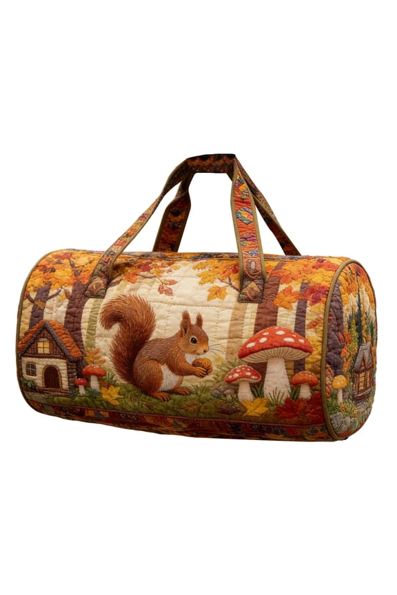 Hippie Van Quilted Duffle Bag, Bohemian Floral Travel Week Overnight Tote Bag