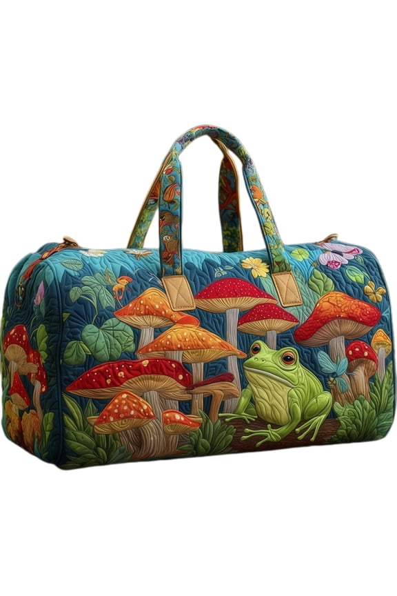 Hippie Van Quilted Duffle Bag, Boho Floral Travel Bags with Adjustable Strap, Retro Hippie-Bus Gym Bag for Short Trip, Camping, Beach Vacation