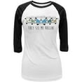 thumbnail image 1 of Hippie Van They See Me Rollin' Bus Camper Juniors 3/4 Sleeve Raglan T Shirt White-Black MD, 1 of 1