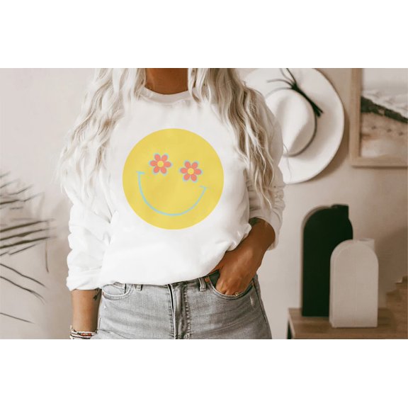 Hippie Vibes Cute Face Shirt, Retro Cute Face Shirt, Happy Face Shirt, Happy Shirt, Gift F