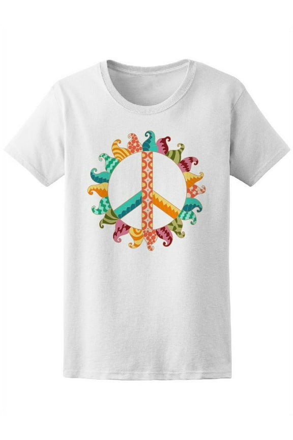 Hippie Vintage Symbol Peace Sign Tee Women's -Image by Shutterstock