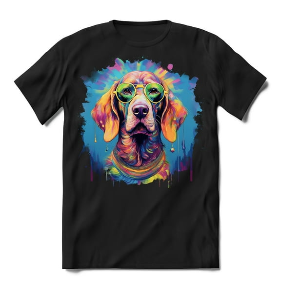 Hippie Vizsla Portrait oil painting Watercolor Tie-dye Vintage Shirt T-shirt Unisex Merch Vizslas Dog Lover Gifts Idea - 00015