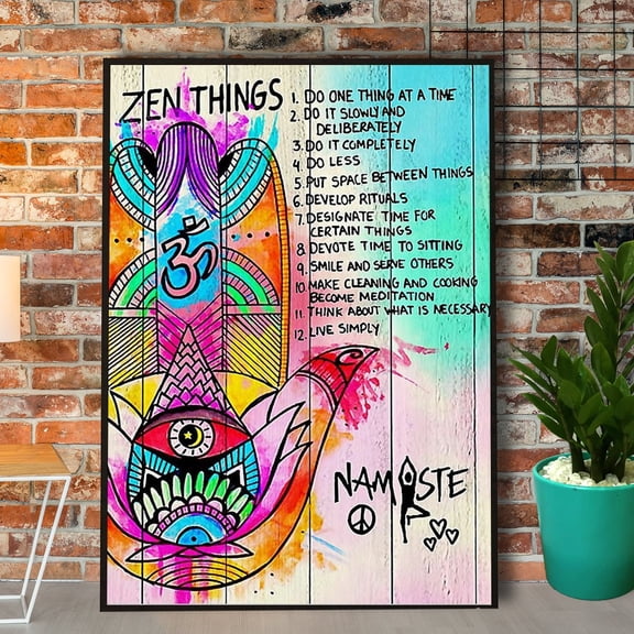 Hippie Yoga Zen Things Multicolor Do One Thing At A Time Vertical Paper Poster No Frame 11 x 17 Inch Poster