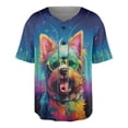 thumbnail image 1 of Hippie Yorkshire Terrier Portrait oil painting Watercolor Tie-dye Vintage All Over Print 3D Baseball Shirt Yorkie Dog Lover Gifts Softball Sport - 00015, 1 of 6