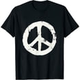thumbnail image 1 of Hippie shirt Hippie symbol print on pocket t shirt gift idea Womens T-Shirt Black, 1 of 5