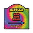 thumbnail image 1 of Hippies Use Side Door 10” x 10” Sign | Indoor/Outdoor Plastic | SignMission Designer Peace 1960s Woodstock Music Flower Love Novelty Gift Funny Joke Gag Road Garage, 1 of 4