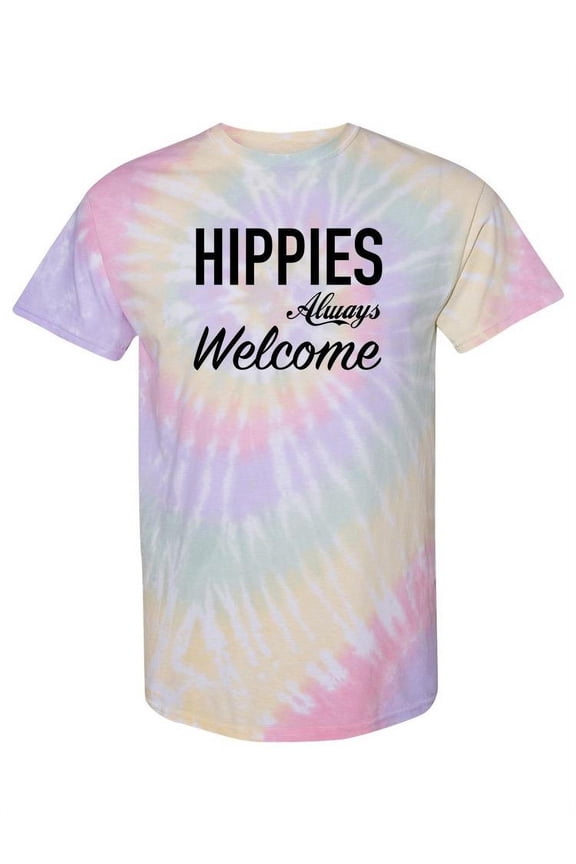 Hippies Welcome Tie-Dye Spiral Men -Smartprints Designs, Male Medium