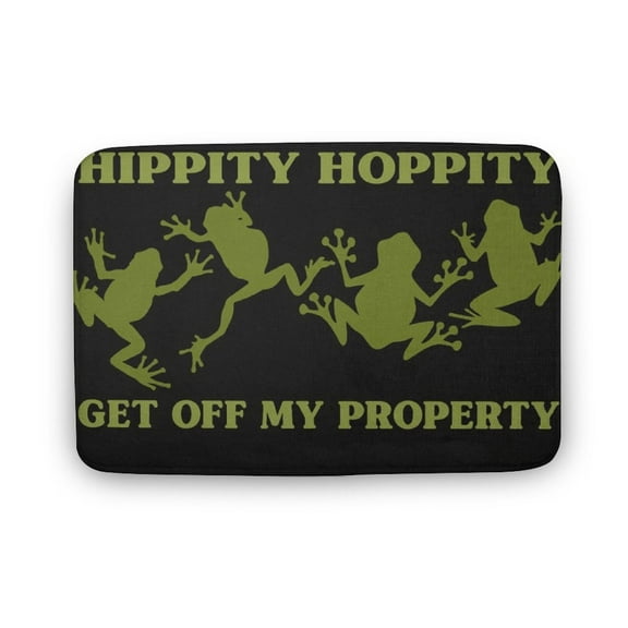 Hippity Hoppity Door Doormat, Get Off My Property Carpet, Funny Frog Mat, Gift For Home Lovers, Decor Home Gift, Welcome Doormat,Home Decor,Front Back Door Mat,Coral Velvet Rug 17”x30”