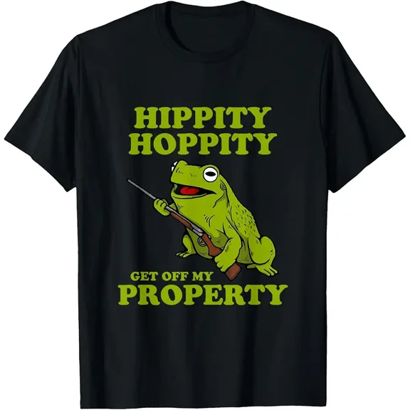 Hippity Hoppity Frog Meme Get Off My Property Funny Humor Unisex T-Shirt, up to Size 5XL