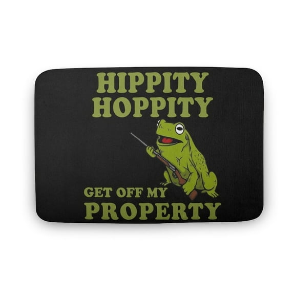 Hippity Hoppity Get Off My Property Doormat Funny Frog Doormat Welcome Mat,Home Decor, Welcome Mat,Indoor Doormat,Front Back Door Mat 17x30