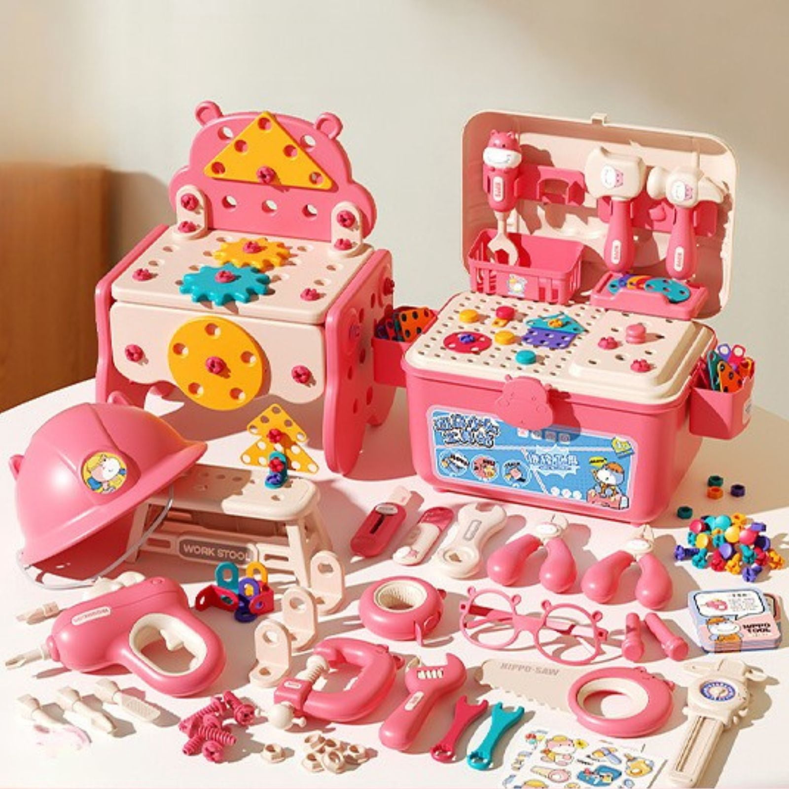 Hippo All-in-one Tool Hub DIY Montessori Tool Box Set, Hippo Tool Box ...