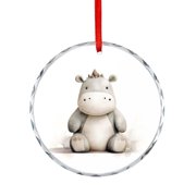Hippo Animal Crystal Glass Ornament Animal Lovers Gifts Christmas Ornaments Crystal Hanging Gifts for Women